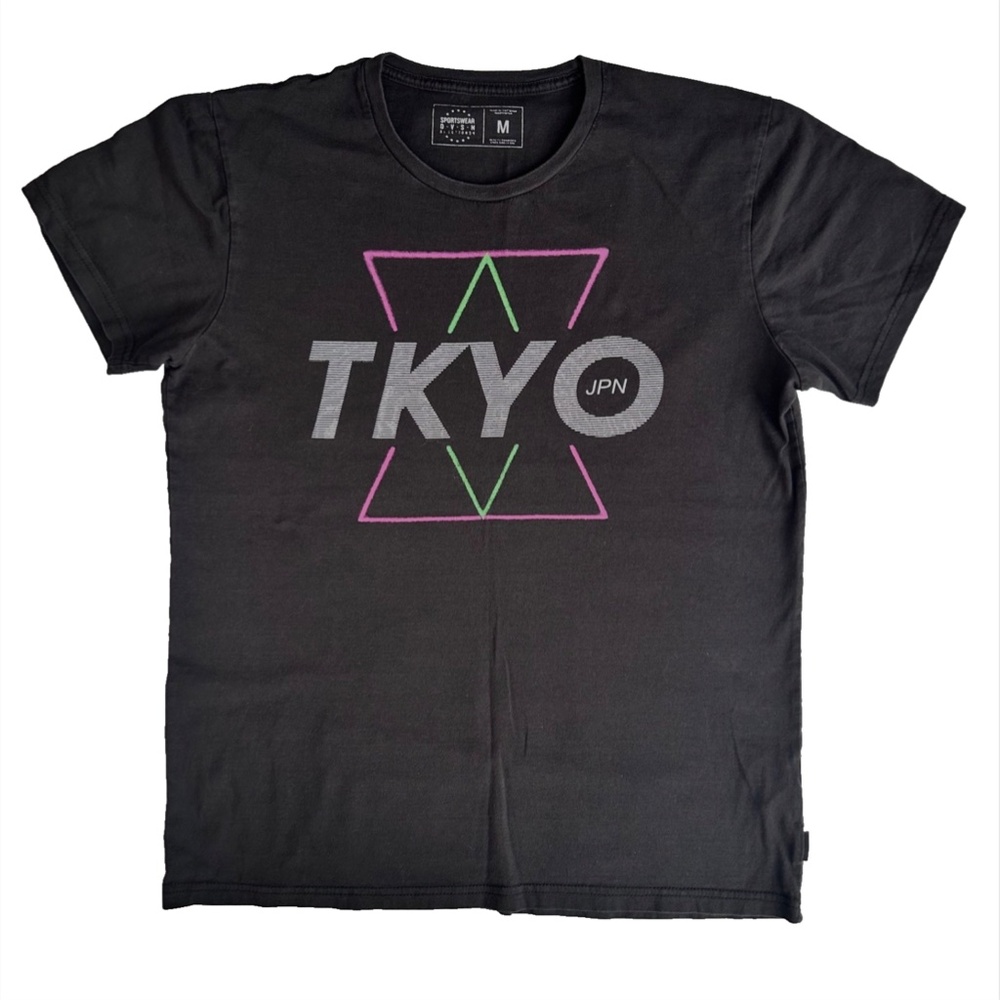 Cotton On x DVSN mens short sleeve neon graphic tshirt in faded black sz M